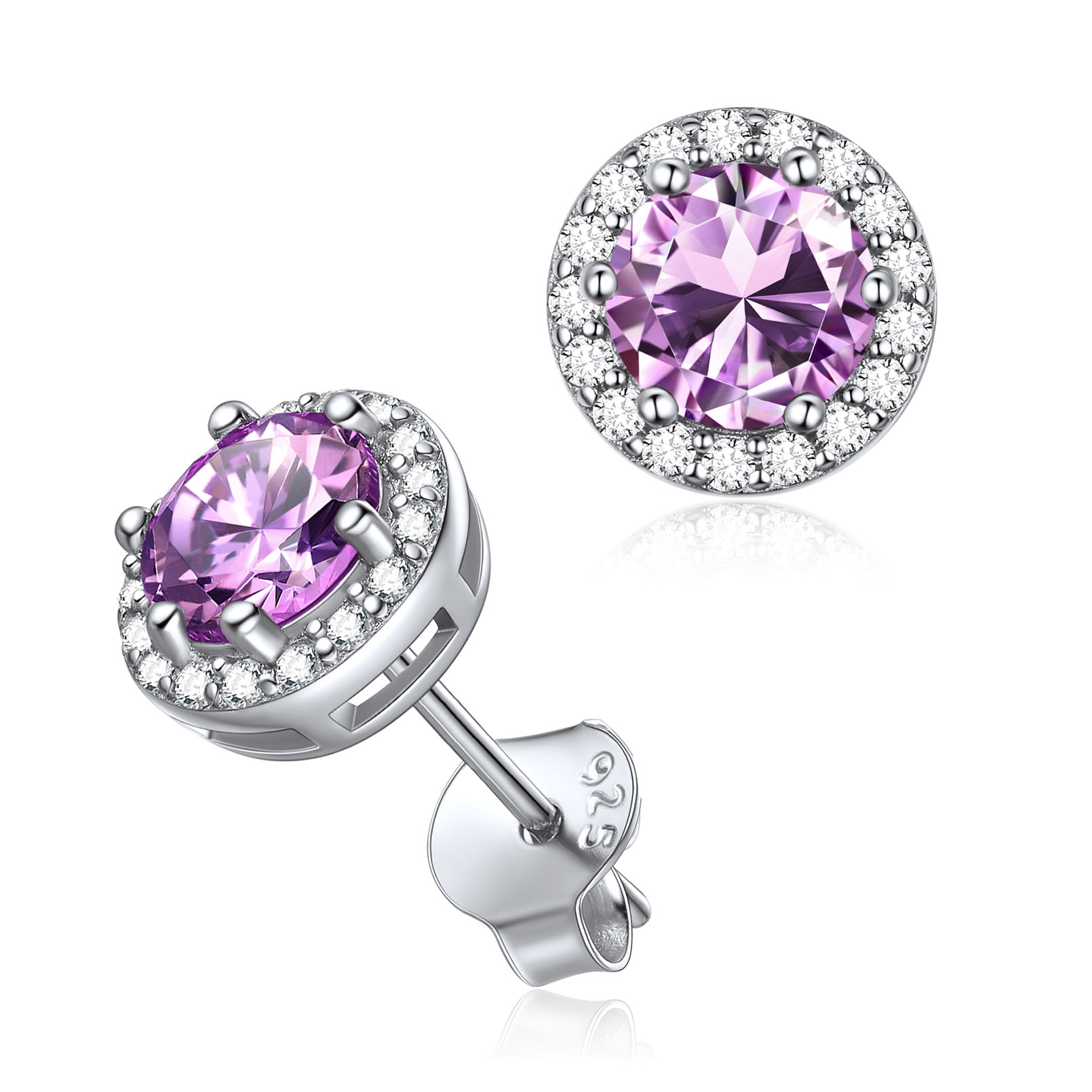 Clous en Argent 925 avec Pierre de Naissance Pour Femme Juin-Alexandrite