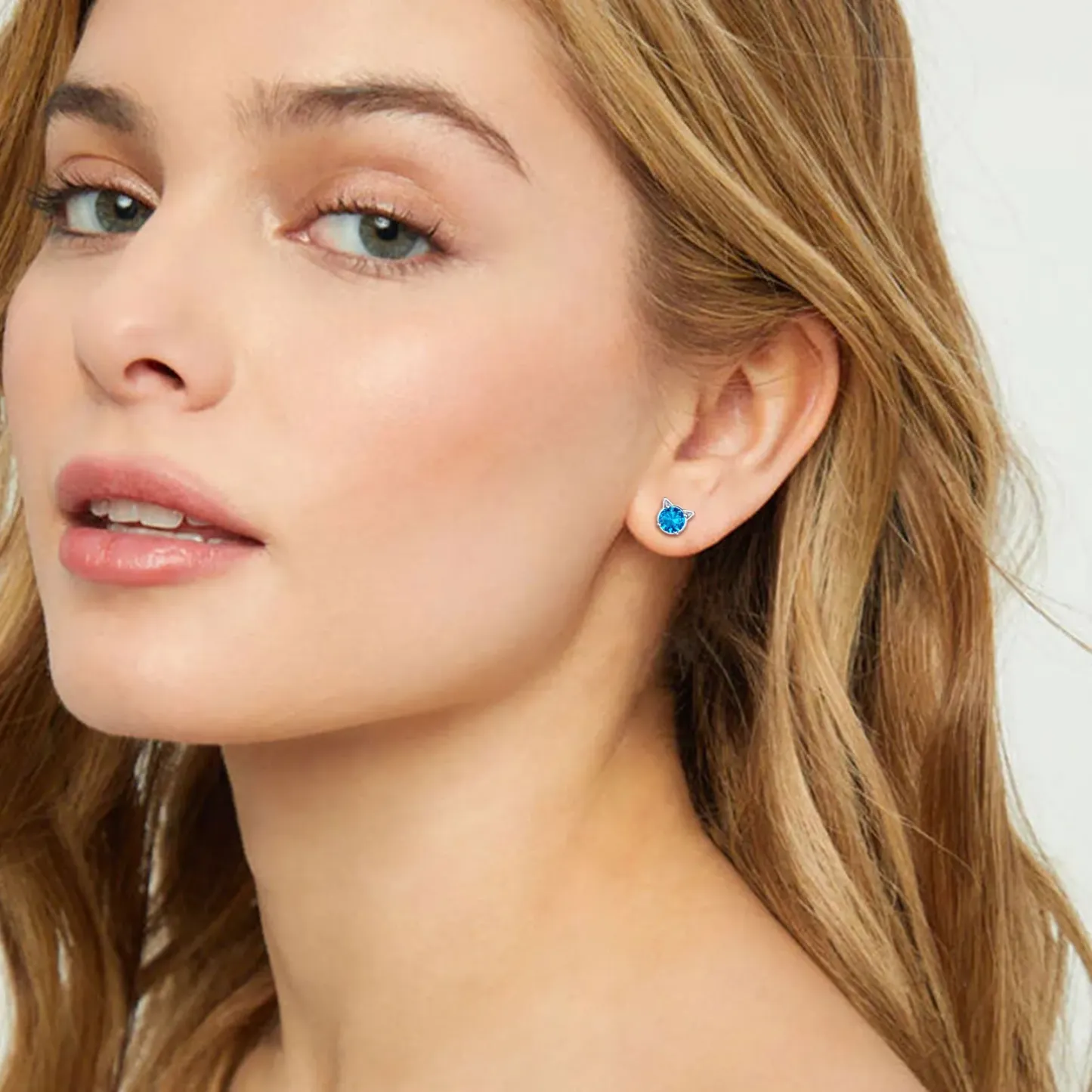 Boucles d’Oreilles Chat avec Pierre de Naissance Modèle