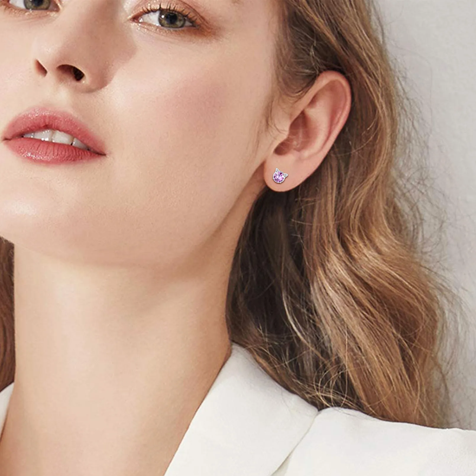 Boucles d’Oreilles Chat en Argent 925 