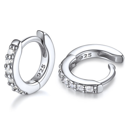 Créoles Argent 925 avec Zirconia – 6/8/10mm pour Femme