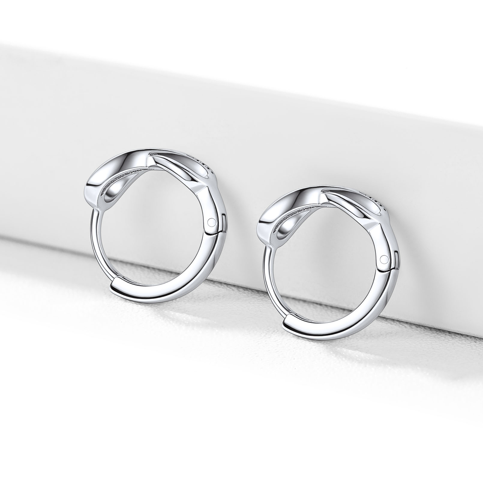 Boucles d'Oreilles Infini en Argent Sterling 925 pour Femme