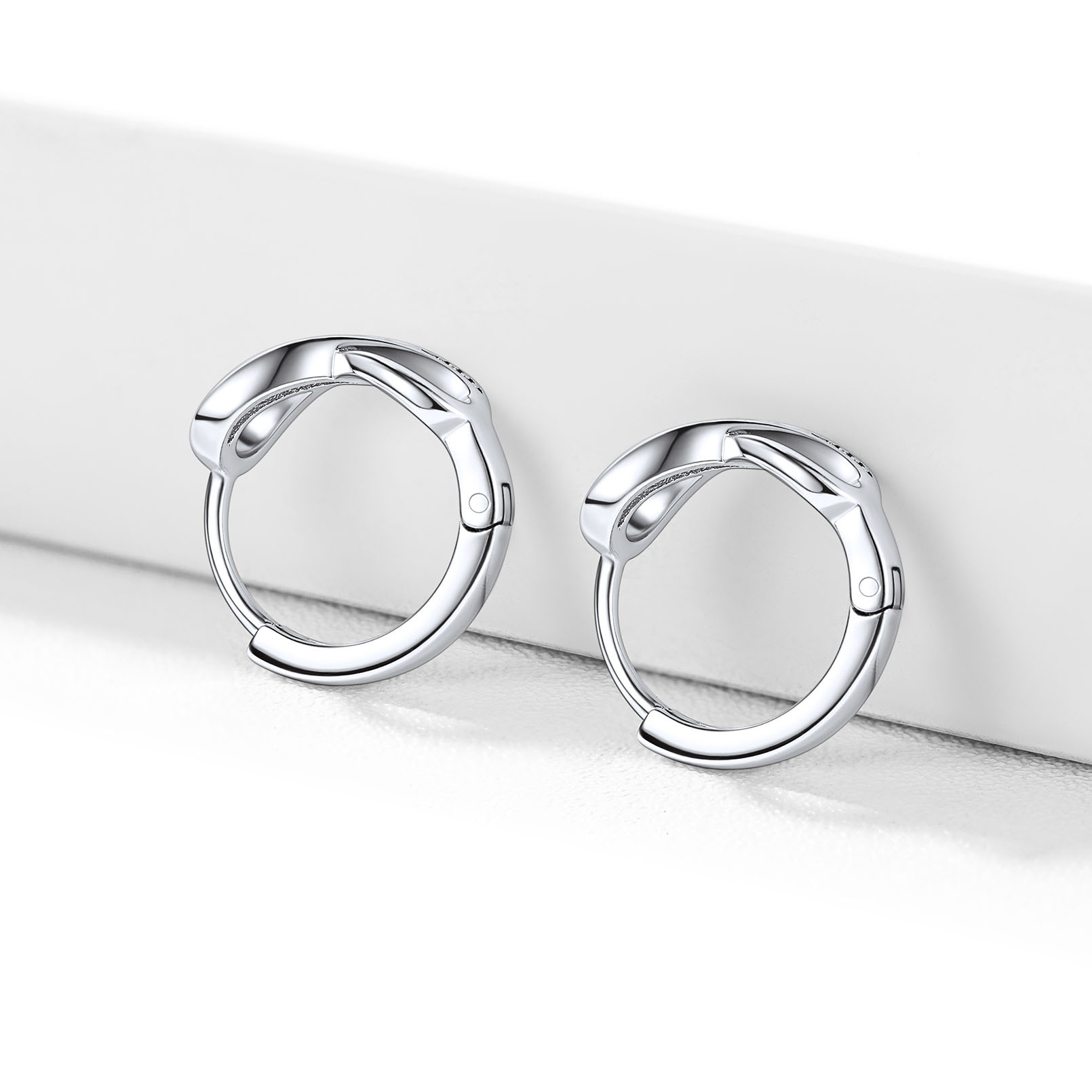 Boucles d'Oreilles Infini en Argent Sterling 925 pour Femme