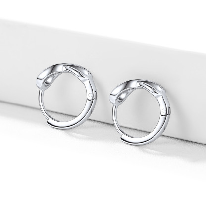 Boucles d'Oreilles Infini en Argent Sterling 925 pour Femme