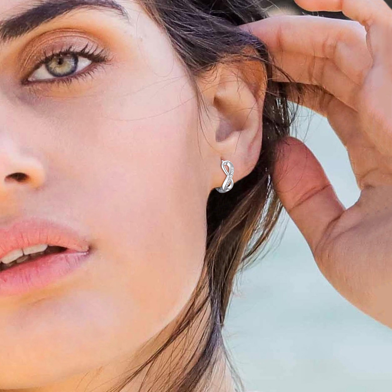 Créoles Infini en Argent Sterling pour Femme