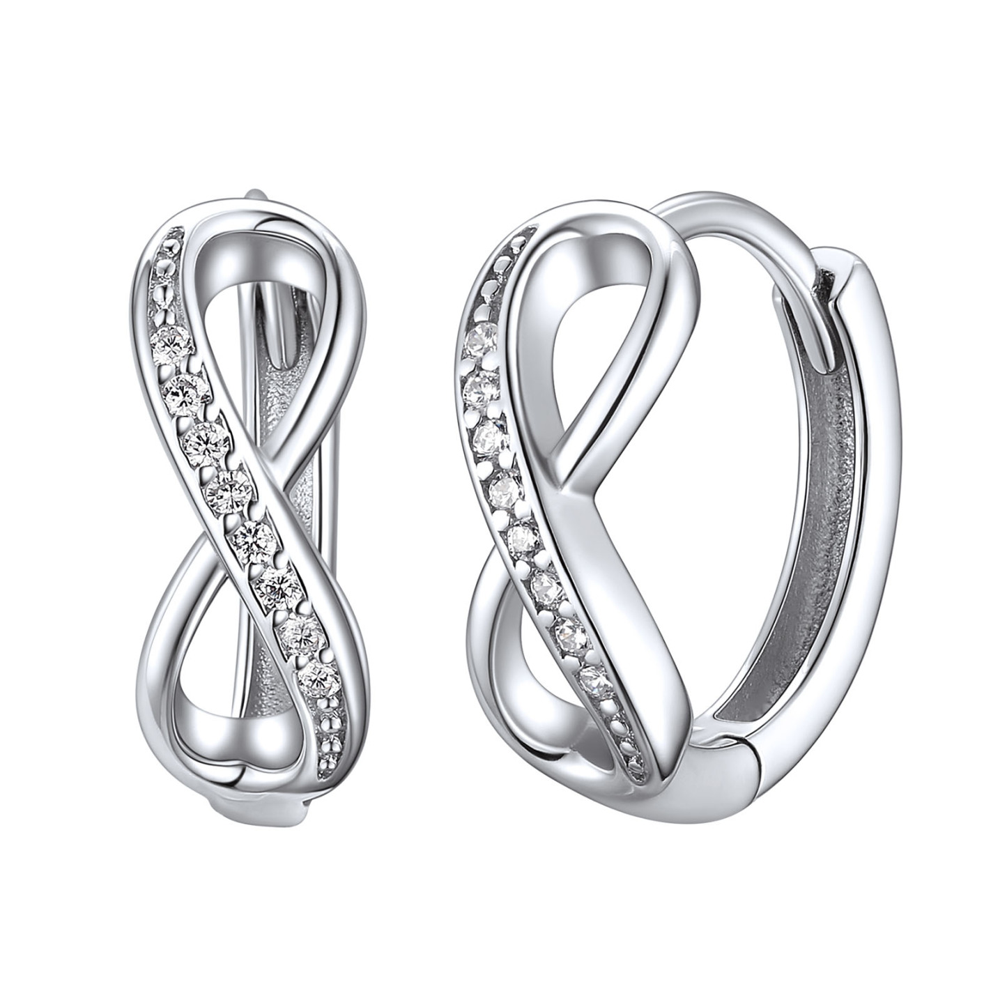 Créoles Infini en Argent Sterling 925 pour Femme Argenté