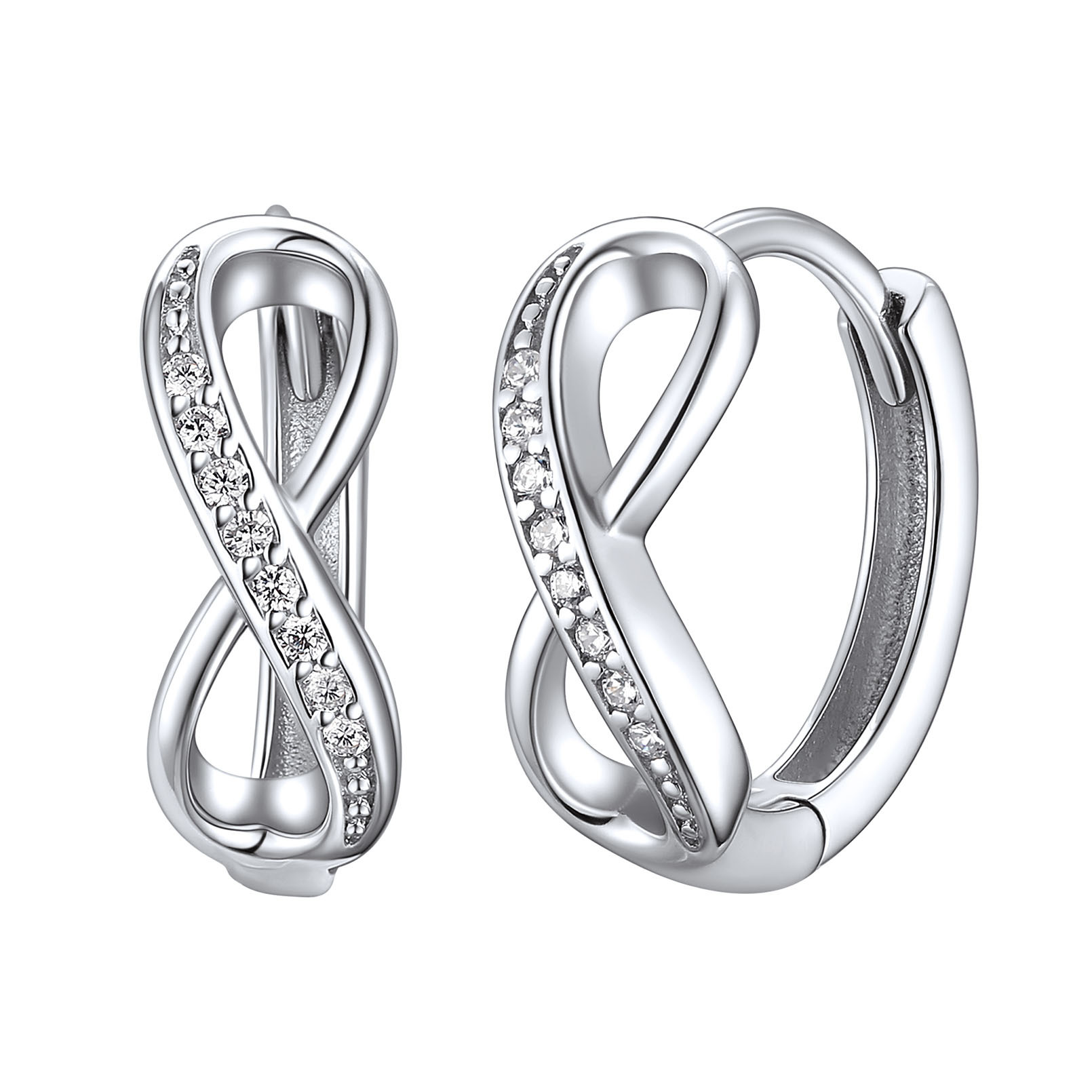 Créoles Infini en Argent Sterling 925 pour Femme Argenté