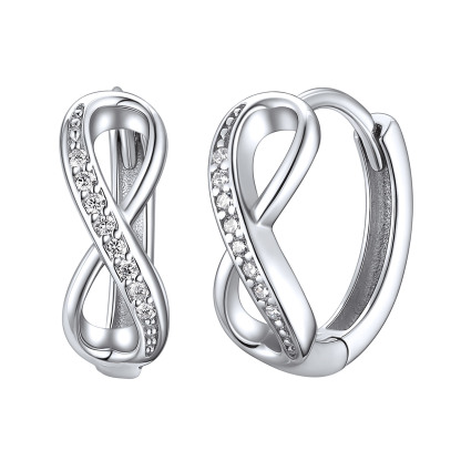 Créoles Infini en Argent Sterling 925 pour Femme Argenté