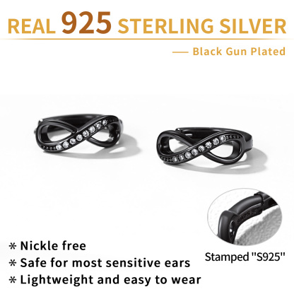 Créoles Infini en Argent Sterling 925 pour Femme Détail