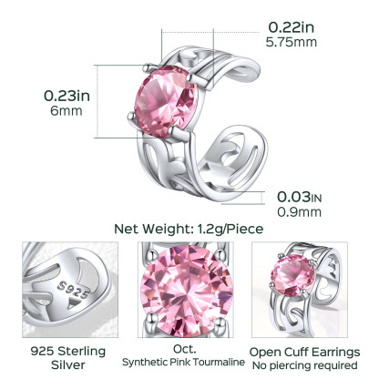 Boutons d’Oreilles Non Percées avec Pierre de Naissance Taille