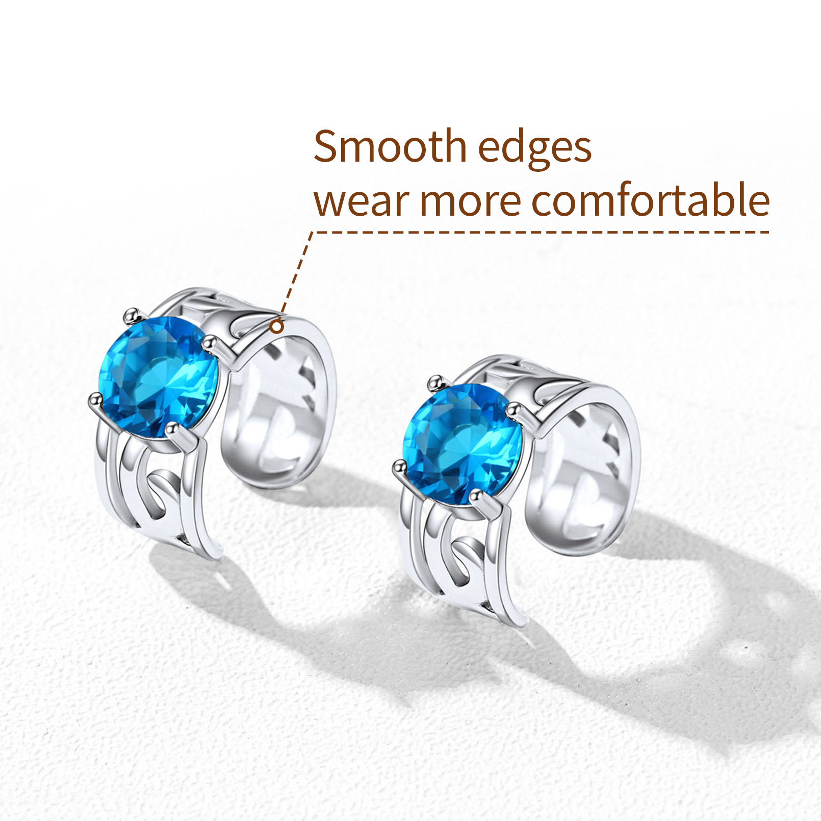 Boutons d’Oreilles Non Percées avec Nœud Celtique et Pierre de Naissance en Argent Sterling