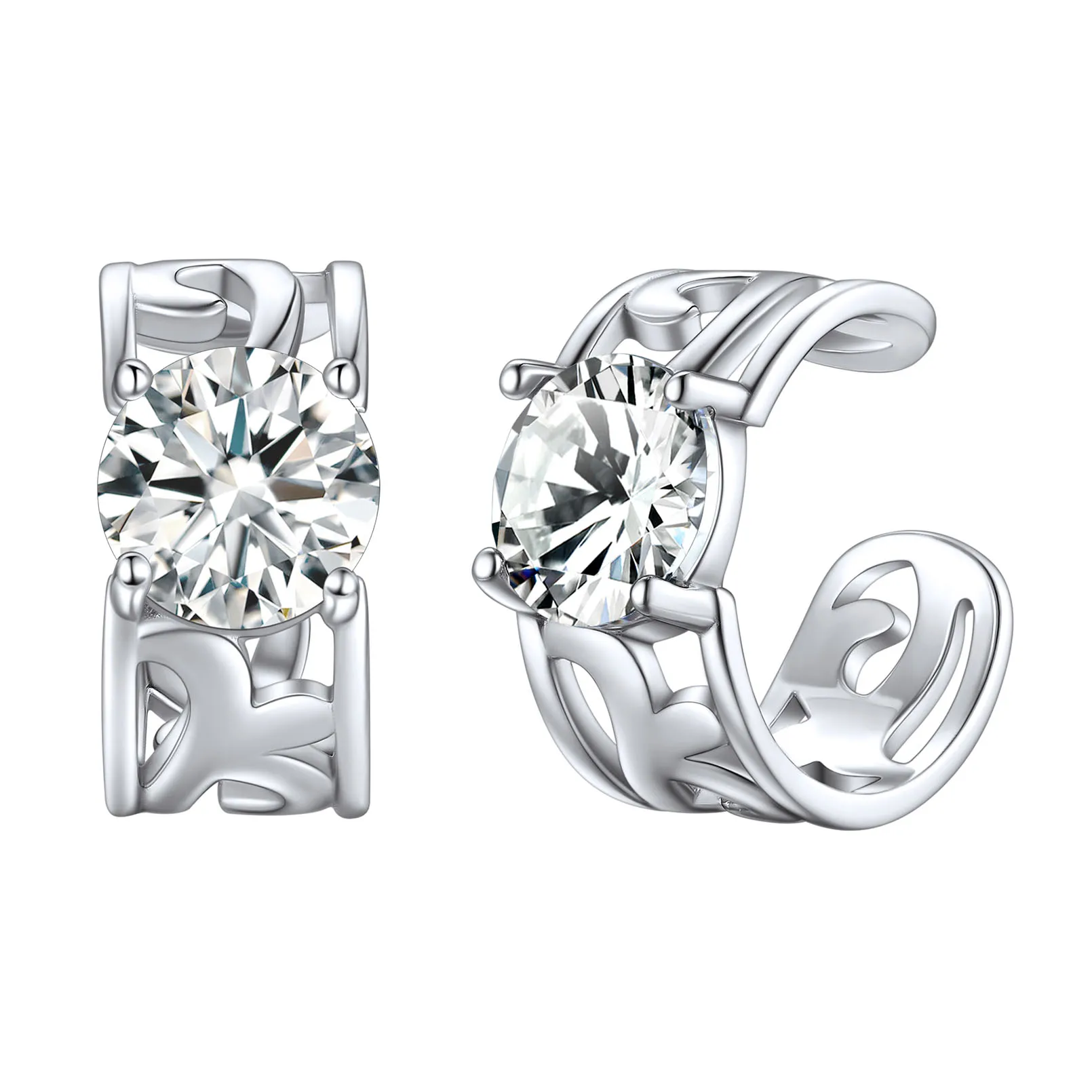 Boutons d’Oreilles Non Percées avec Pierre de Naissance Avril-Diament