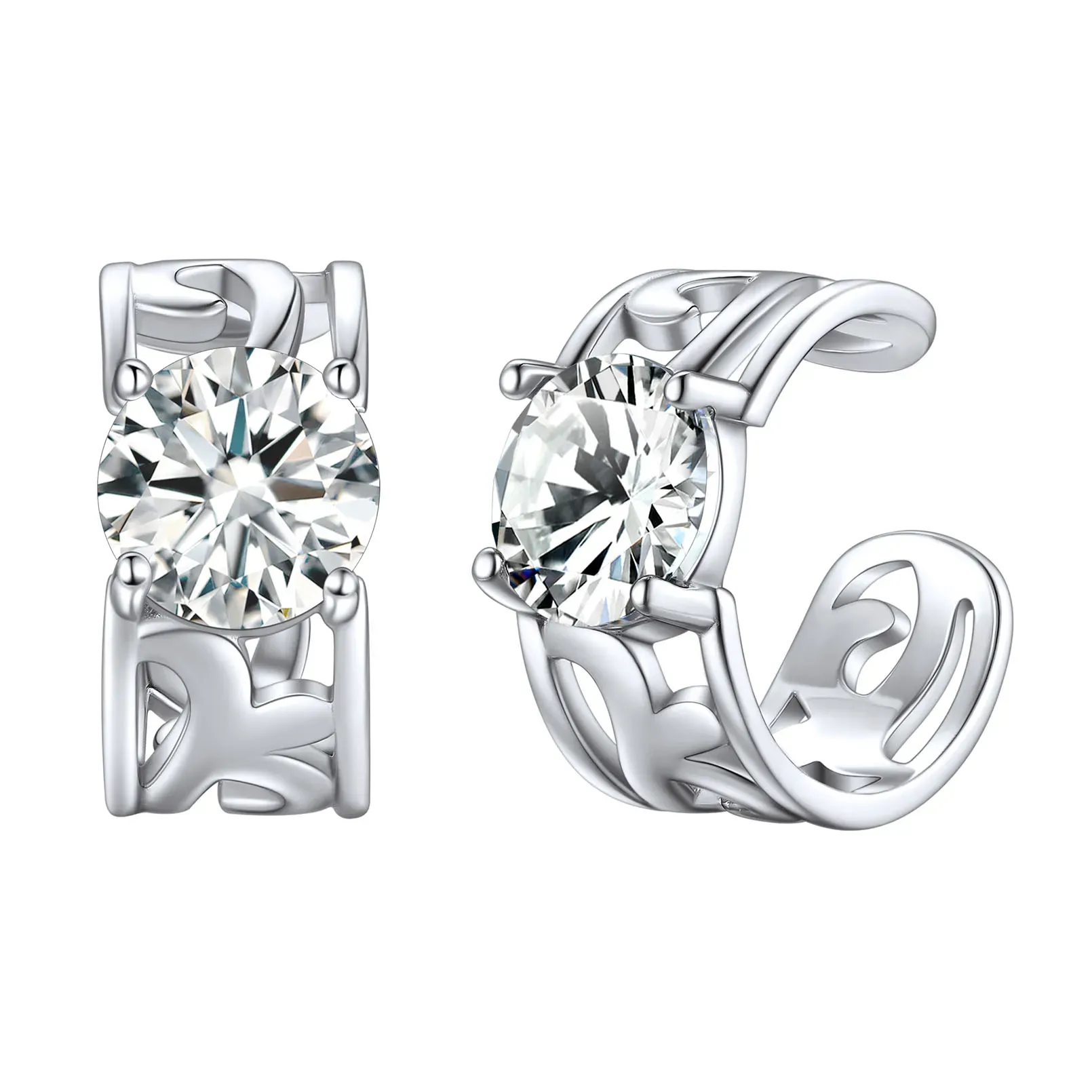 Boutons d’Oreilles Non Percées avec Pierre de Naissance Avril-Diament