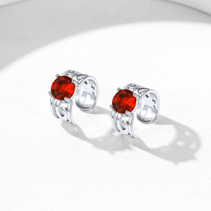 Boutons d’Oreilles Non Percées avec Nœud Celtique et Pierre de Naissanceen  Argent 925