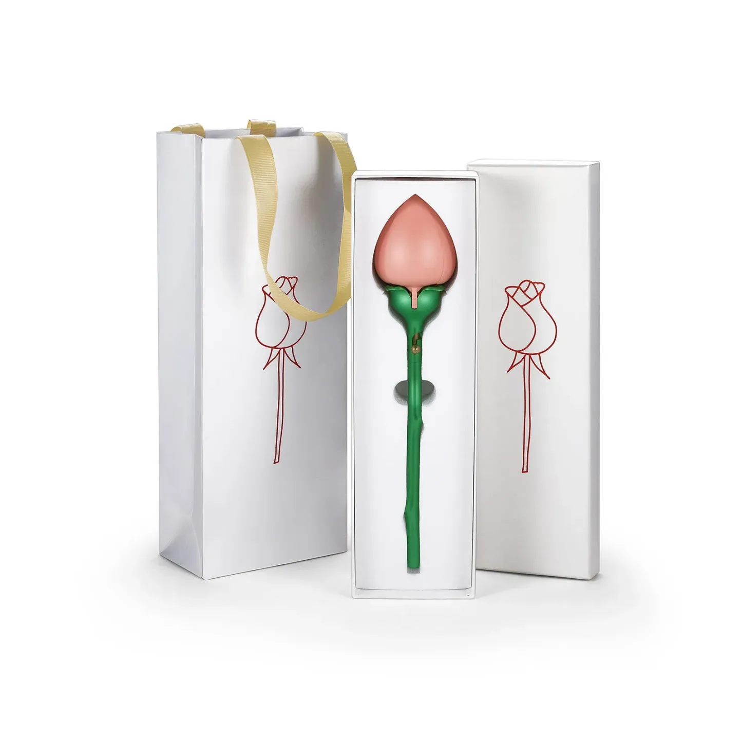 Boîte à Bague en Forme de Rose Rose