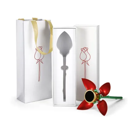 Boîte à Bague en Forme de Rose Rouge