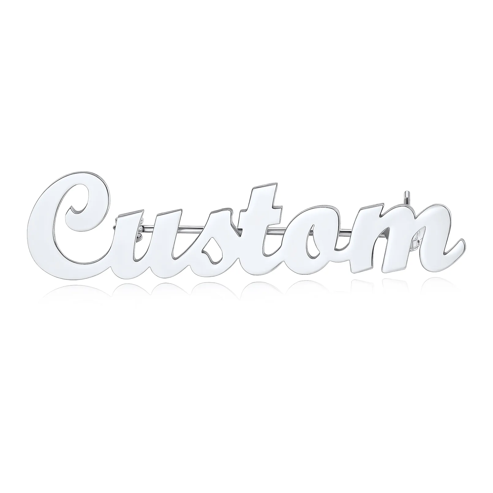 Broche Personnalisée en Acier Inoxydable avec Nom 