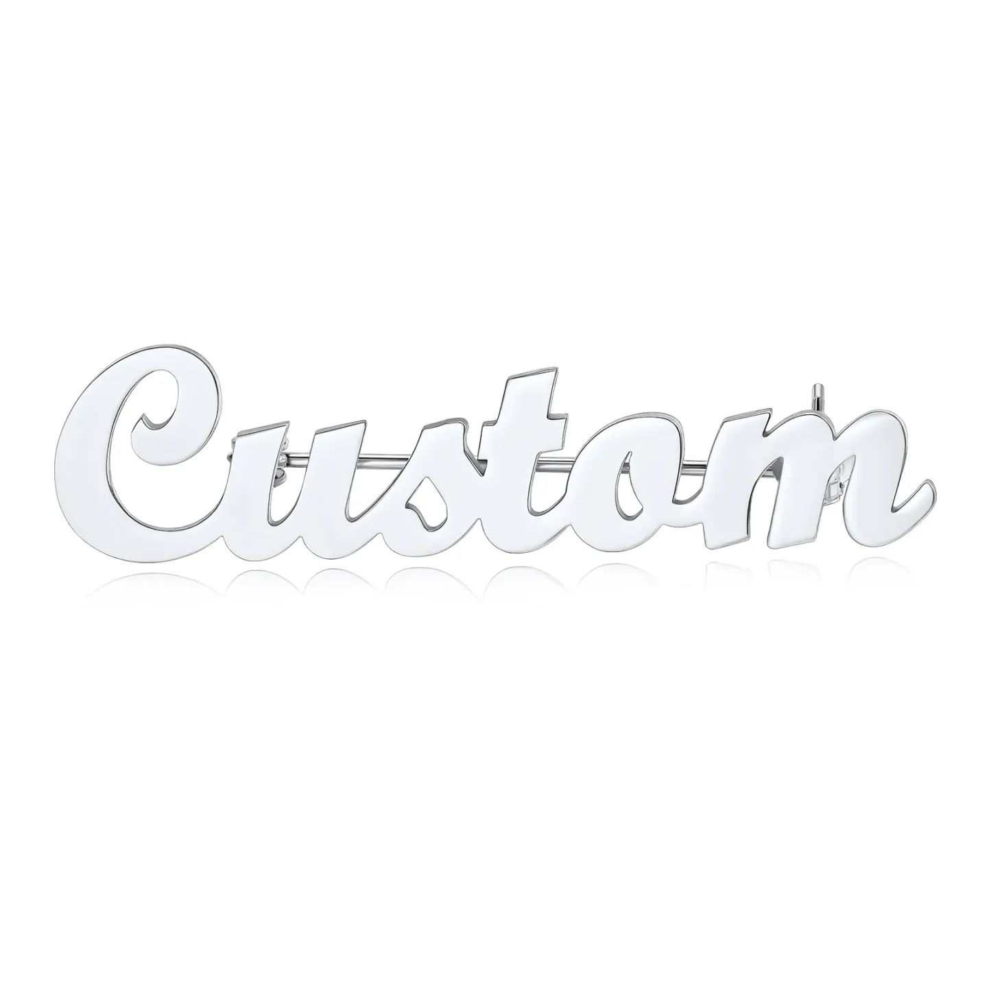 Broche Personnalisée en Acier Inoxydable avec Nom 