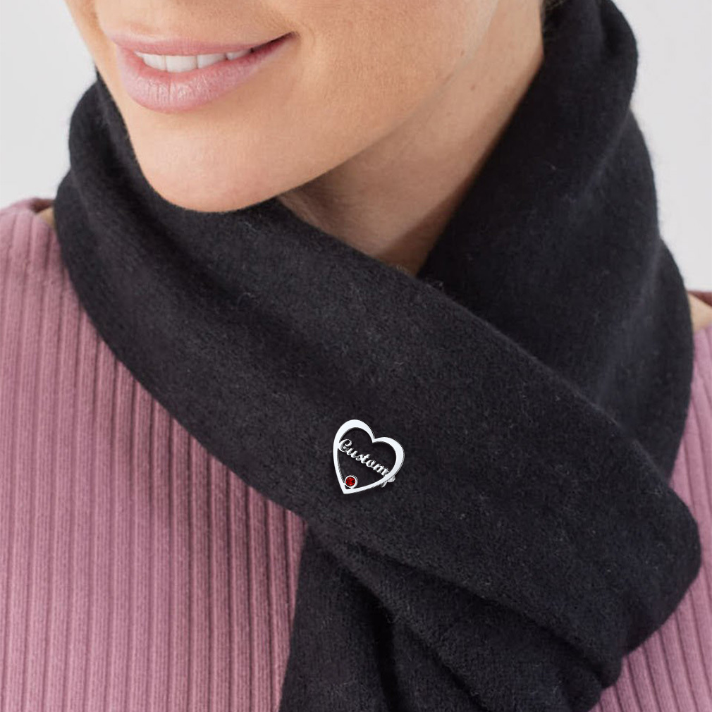Broche Cœur Personnalisée avec Prénom 