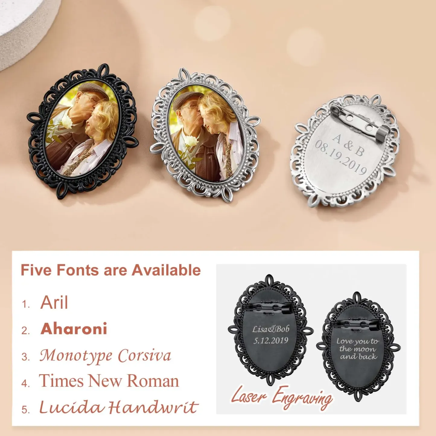 Épingles à Broche Personnalisées avec Photo pour Mariage Police