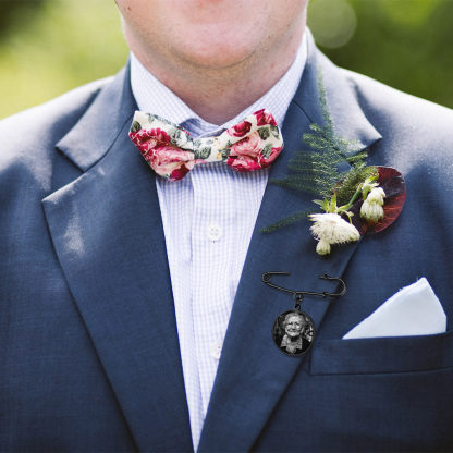 Broche Photo Personnalisée  pour Mariage