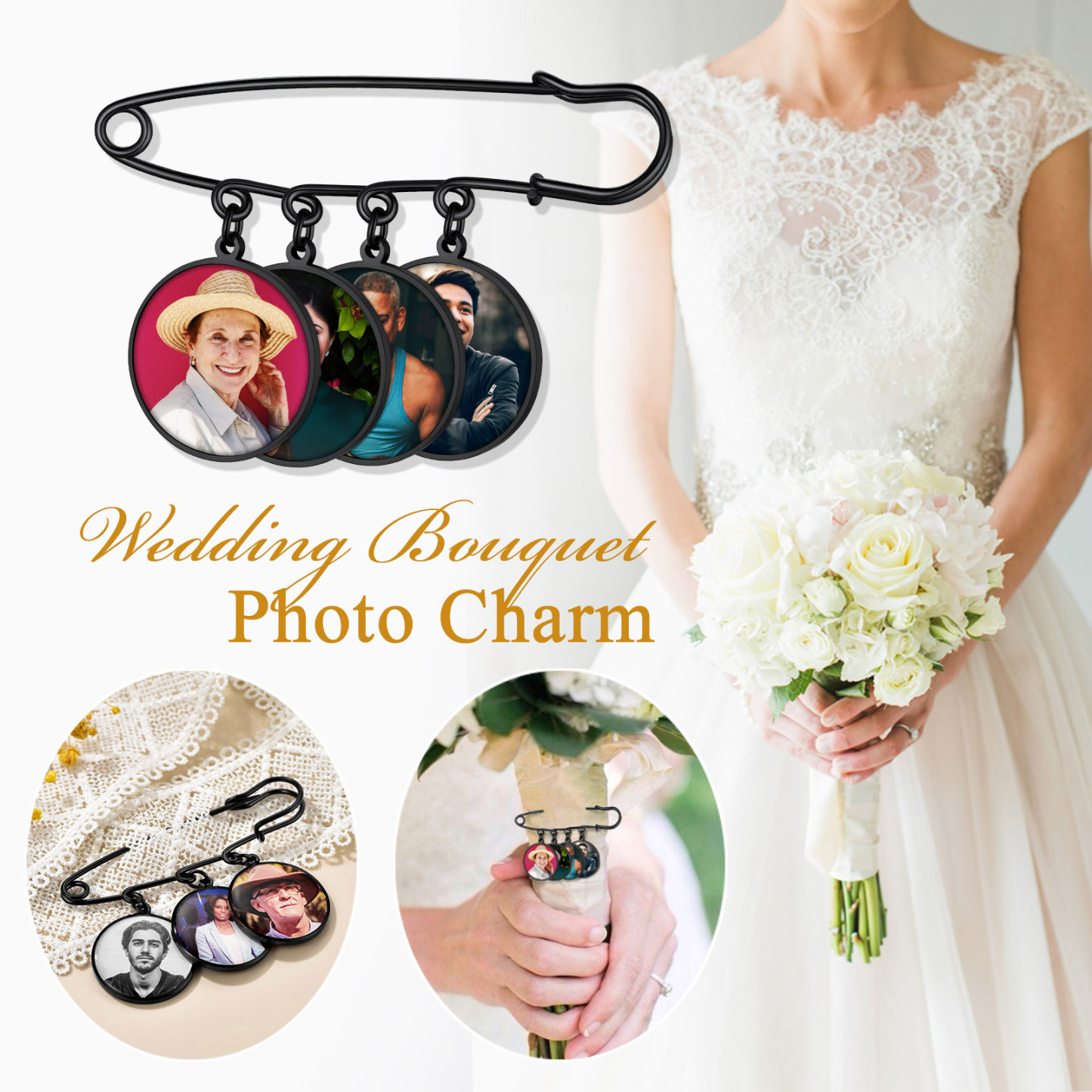 Broche Personnalisée en Acier Inoxydable pour Mariage