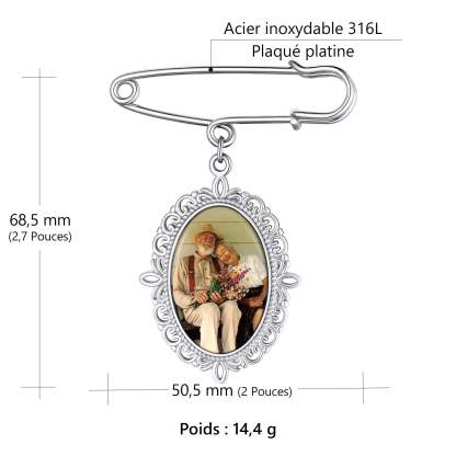 Broches Personnalisées Photo pour Bouquet Taille