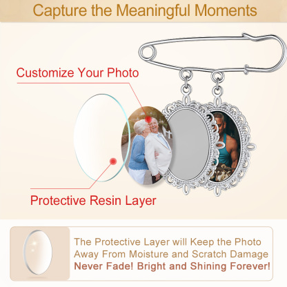 Broches Personnalisées Photo pour Bouquet Détail