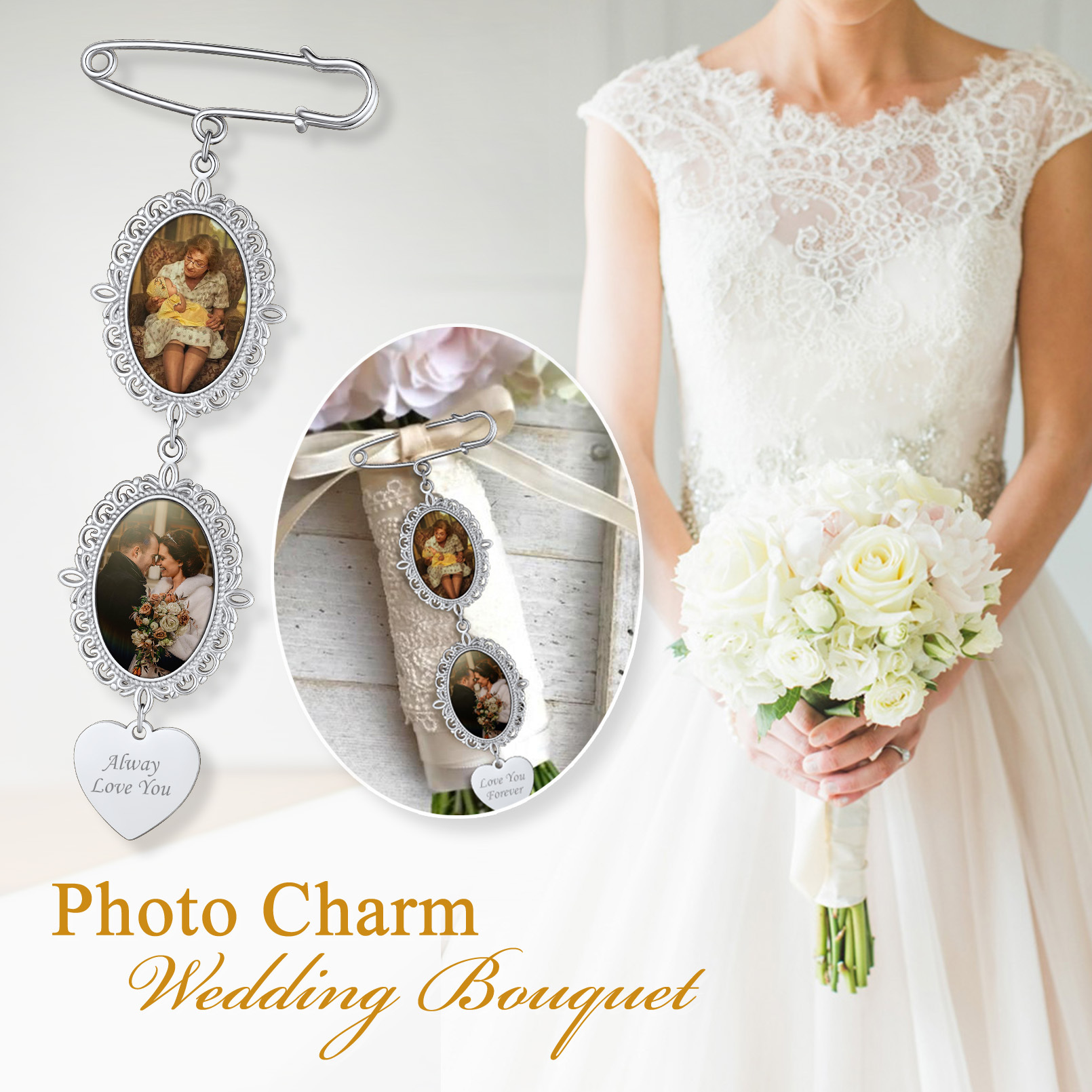 Broches Personnalisées avec Photo pour Mariage