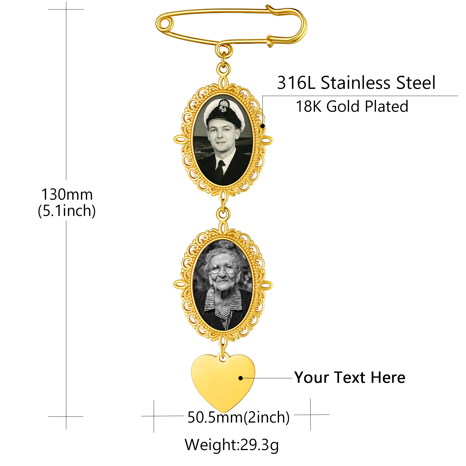 Broches Épingles Personnalisées avec Photo  Taille