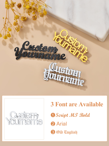 Broche Personnalisée avec Nom en Acier inoxydable Police