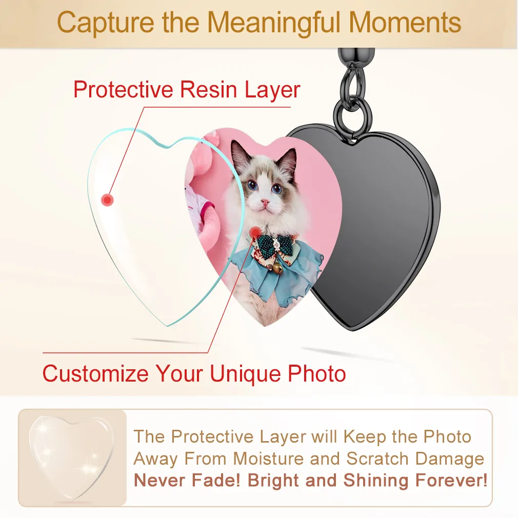 Boucles d'Oreilles Pendantes Coeur Personnalisées avec Photo Détail