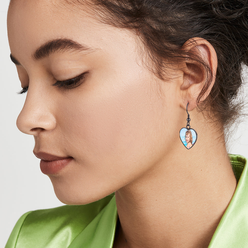 Boucles d'oreilles pendantes personnalisées avec photo 