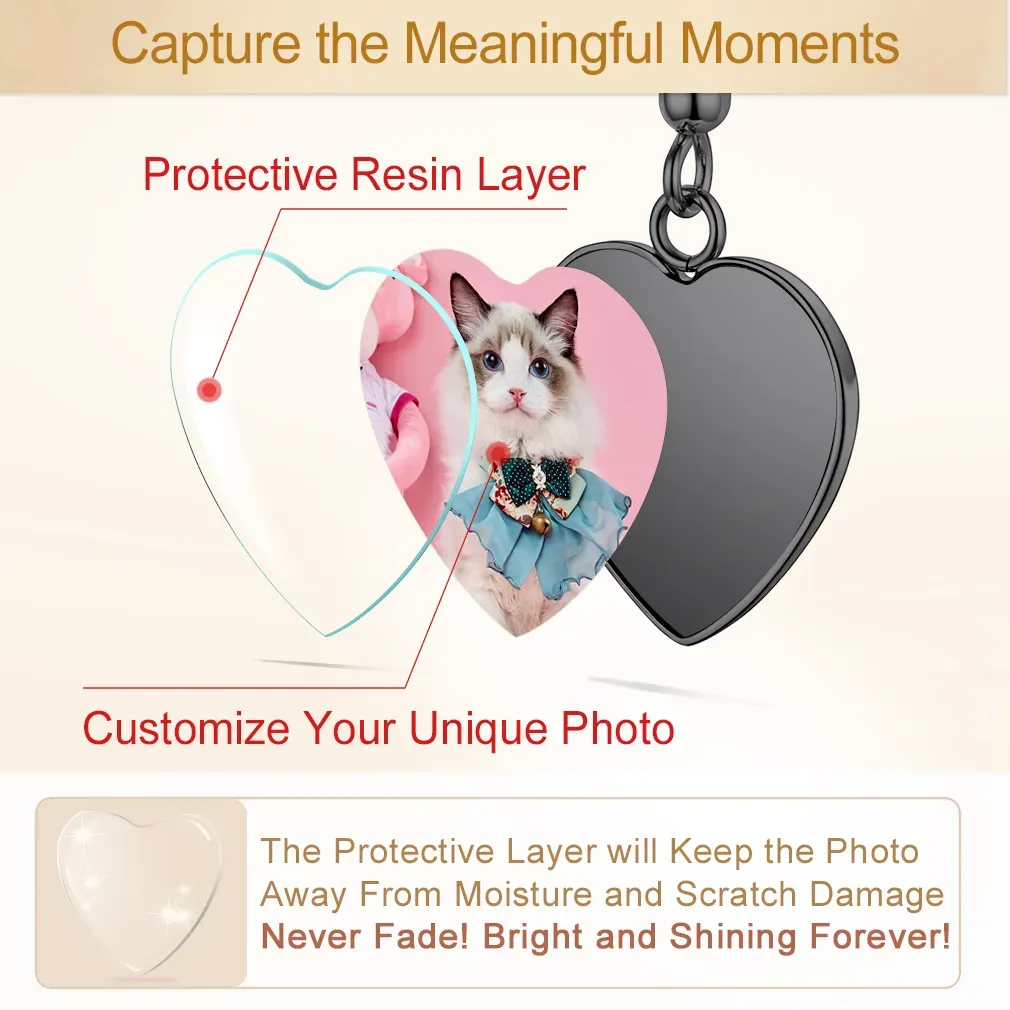 Boucles d'Oreilles Pendantes Coeur Personnalisées avec Photo Détail