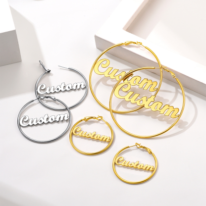 Boucles d'Oreilles en Acier inoxydable avec Nom