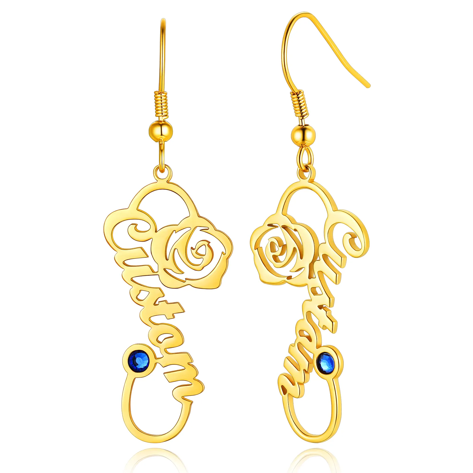 Boucles d'Oreilles Personnalisées avec Prénom  Or