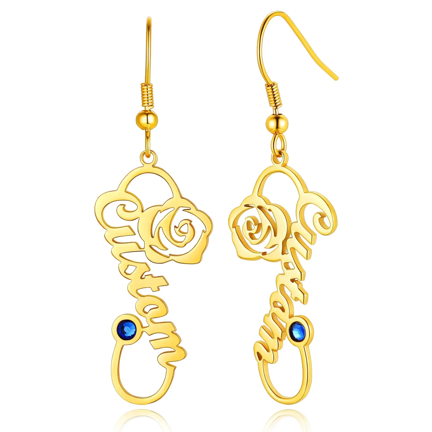 Boucles d'Oreilles Personnalisées avec Prénom  Or