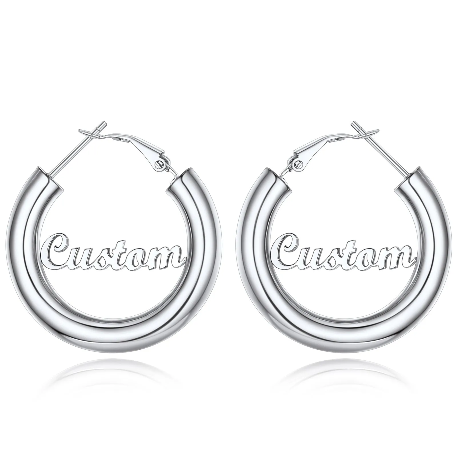 Boucles d'Oreilles Créoles Personnalisées avec Nom 
