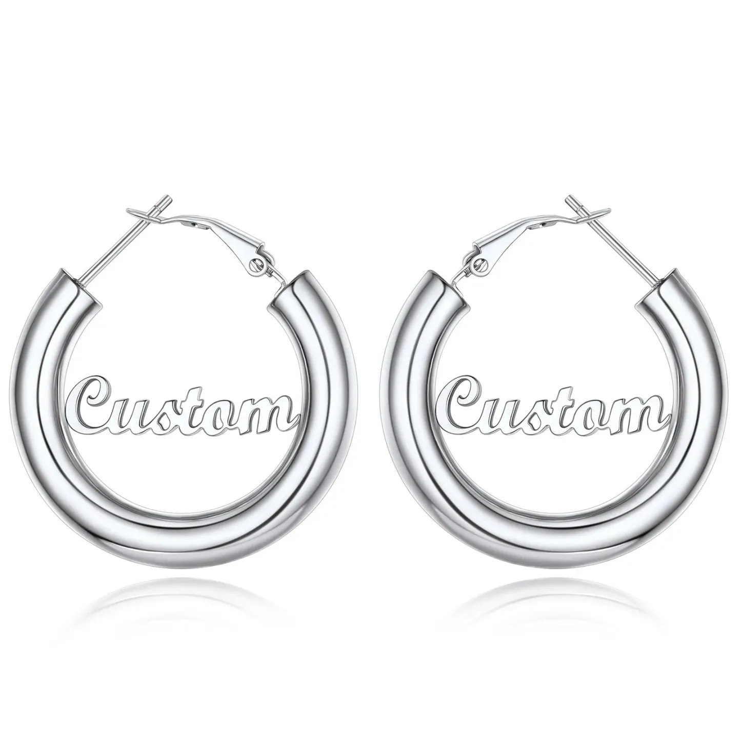 Boucles d'Oreilles Créoles Personnalisées avec Nom 
