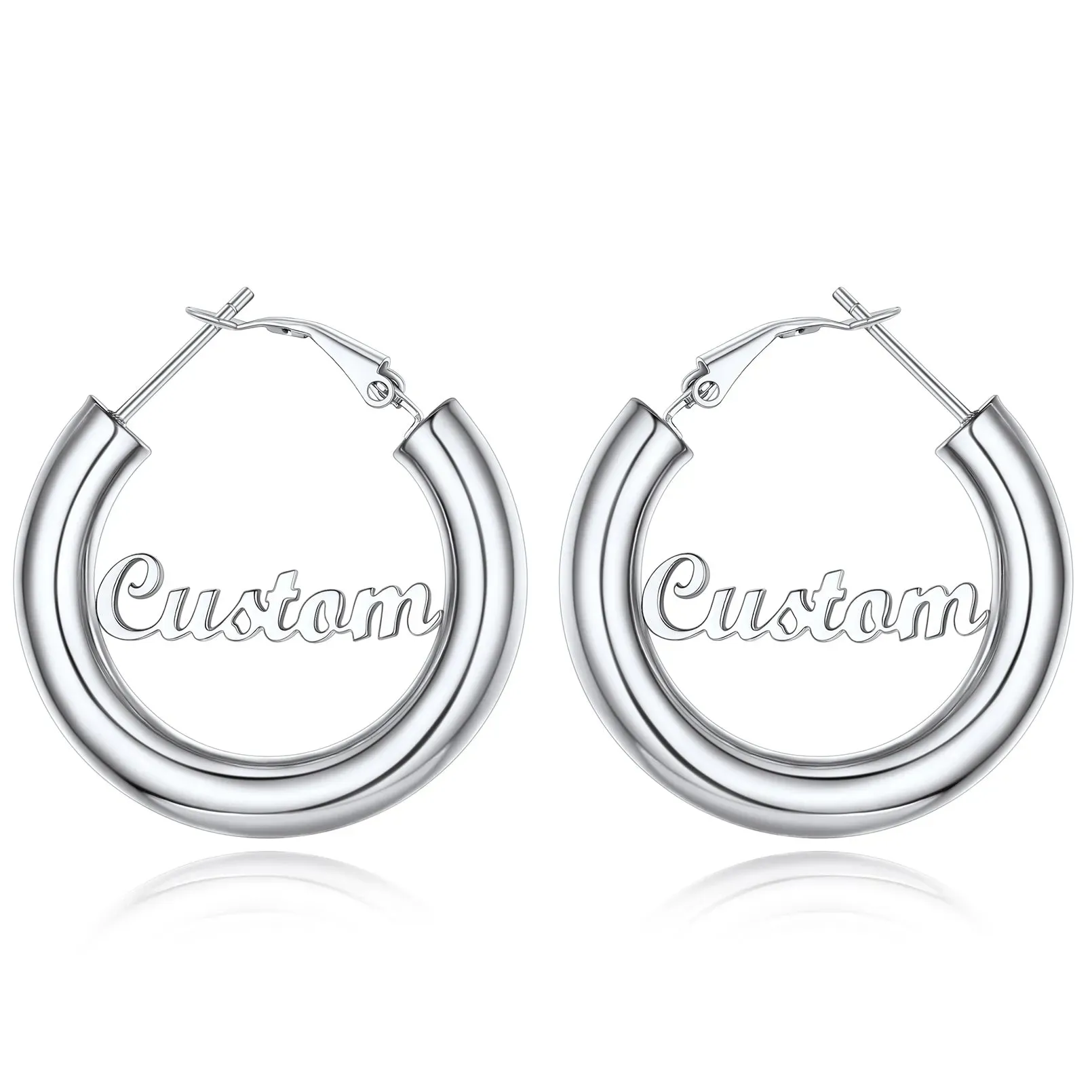 Boucles d'Oreilles Créoles Personnalisées avec Nom 