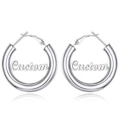 Boucles d'Oreilles Créoles Personnalisées avec Nom 