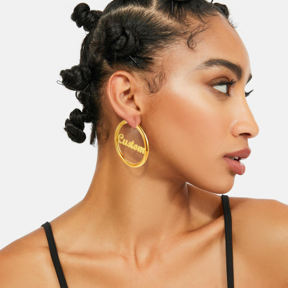 Boucles d'Oreilles Créoles  avec Nom 