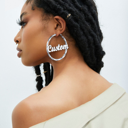 Boucles d’Oreilles Créoles Personnalisées avec Nom 