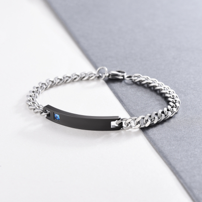 Bracelets Assortis Personnalisés avec Prénoms pour Couples Noir