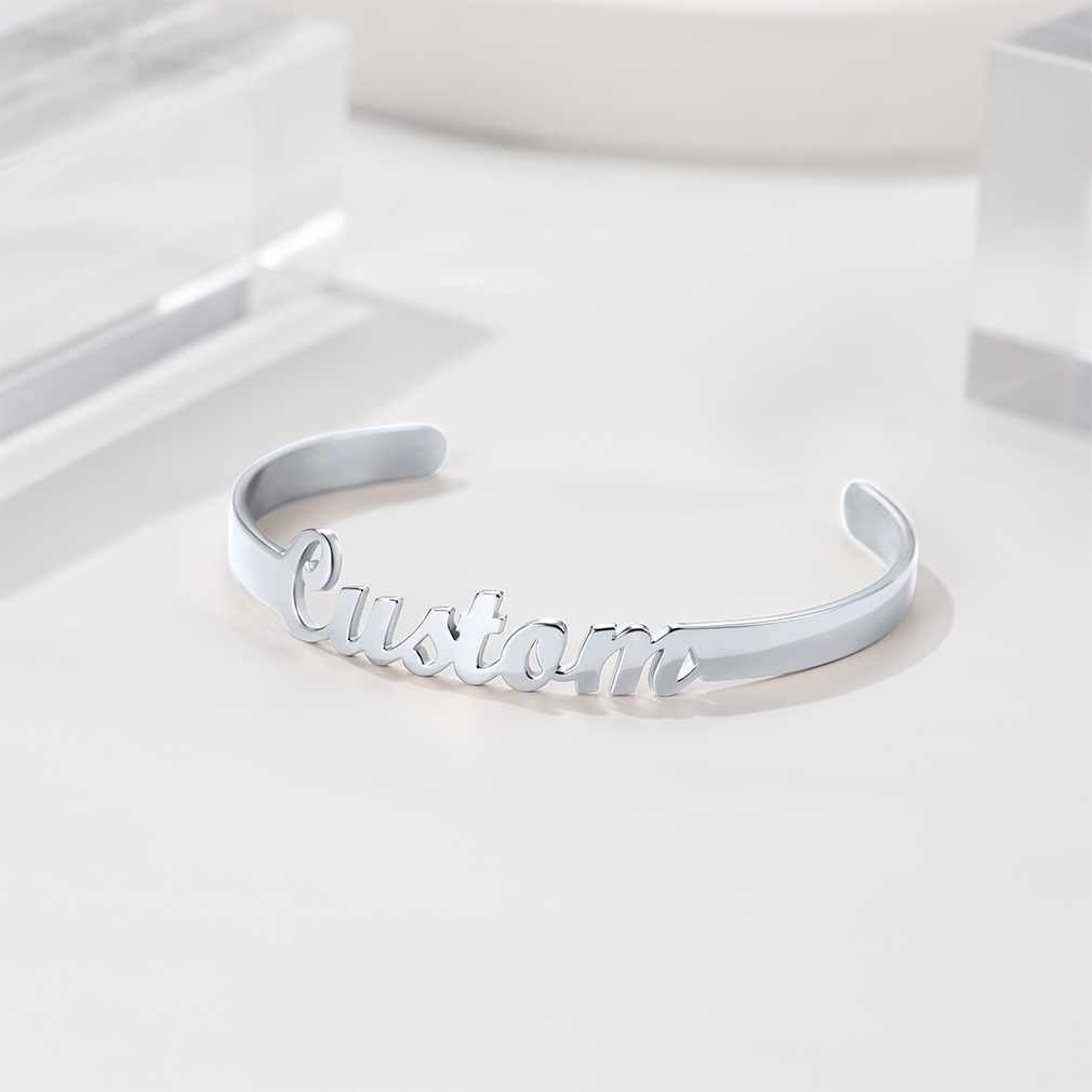  Bracelet Personnalisé avec Nom en Acier Inoxydable 316L  Argenté