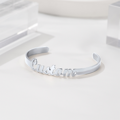  Bracelet Personnalisé avec Nom en Acier Inoxydable 316L  Argenté