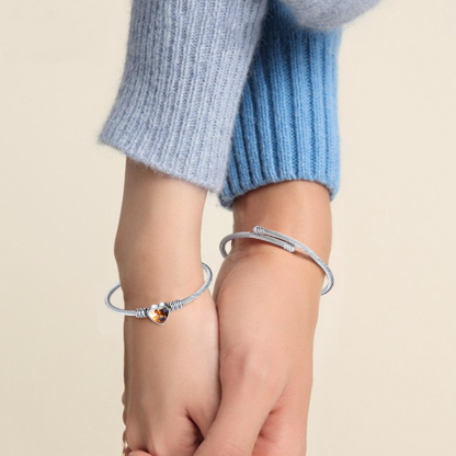 Bracelet Manchette Cœur Personnalisé avec Photo pour Femme