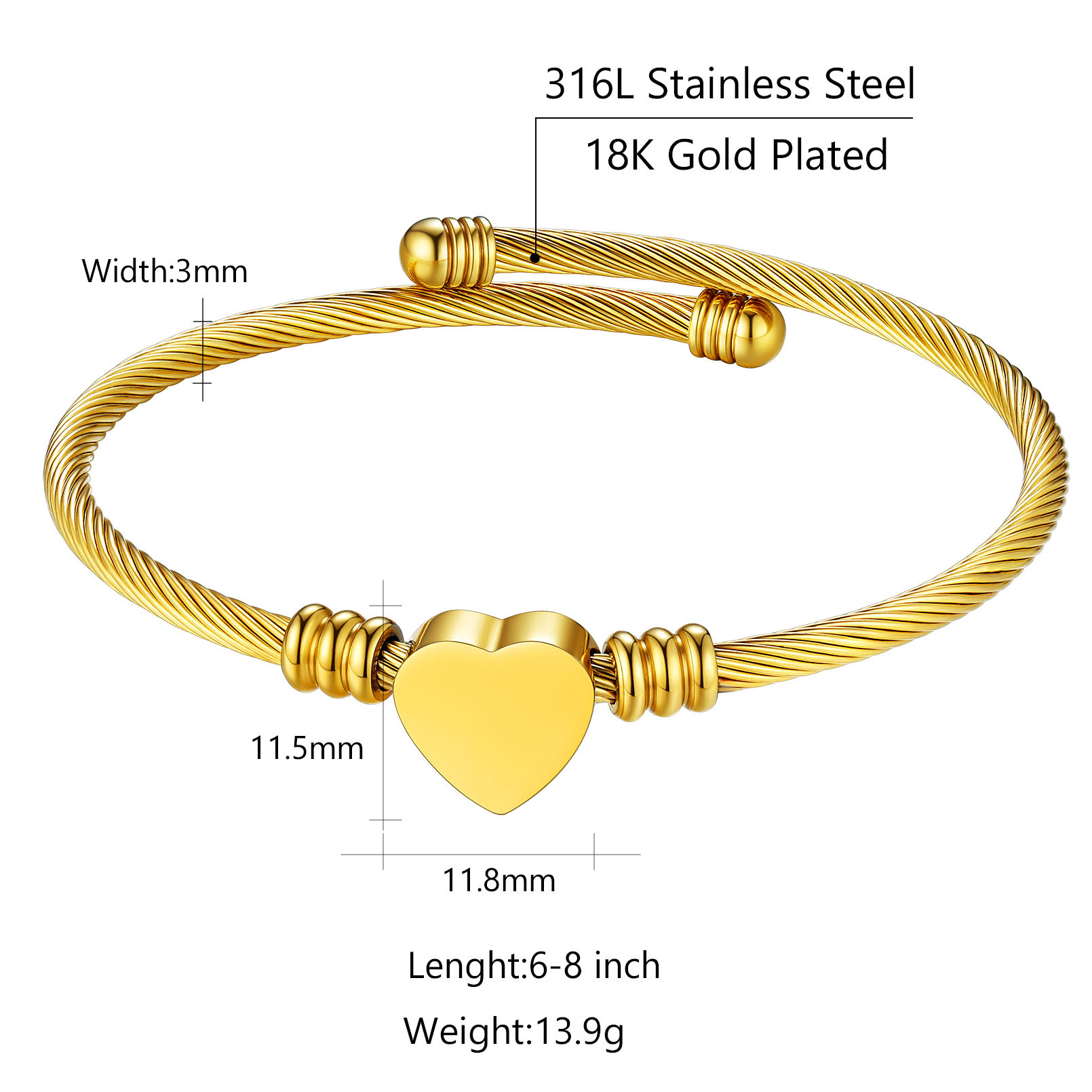 Bracelet Manchette Personnalisé avec Nom Gravé pour Femme Taille