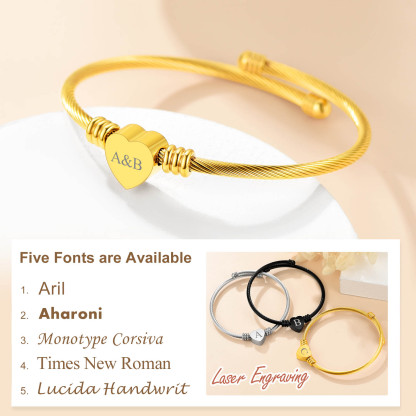 Bracelet Manchette Personnalisé avec Nom Gravé pour Femme Police