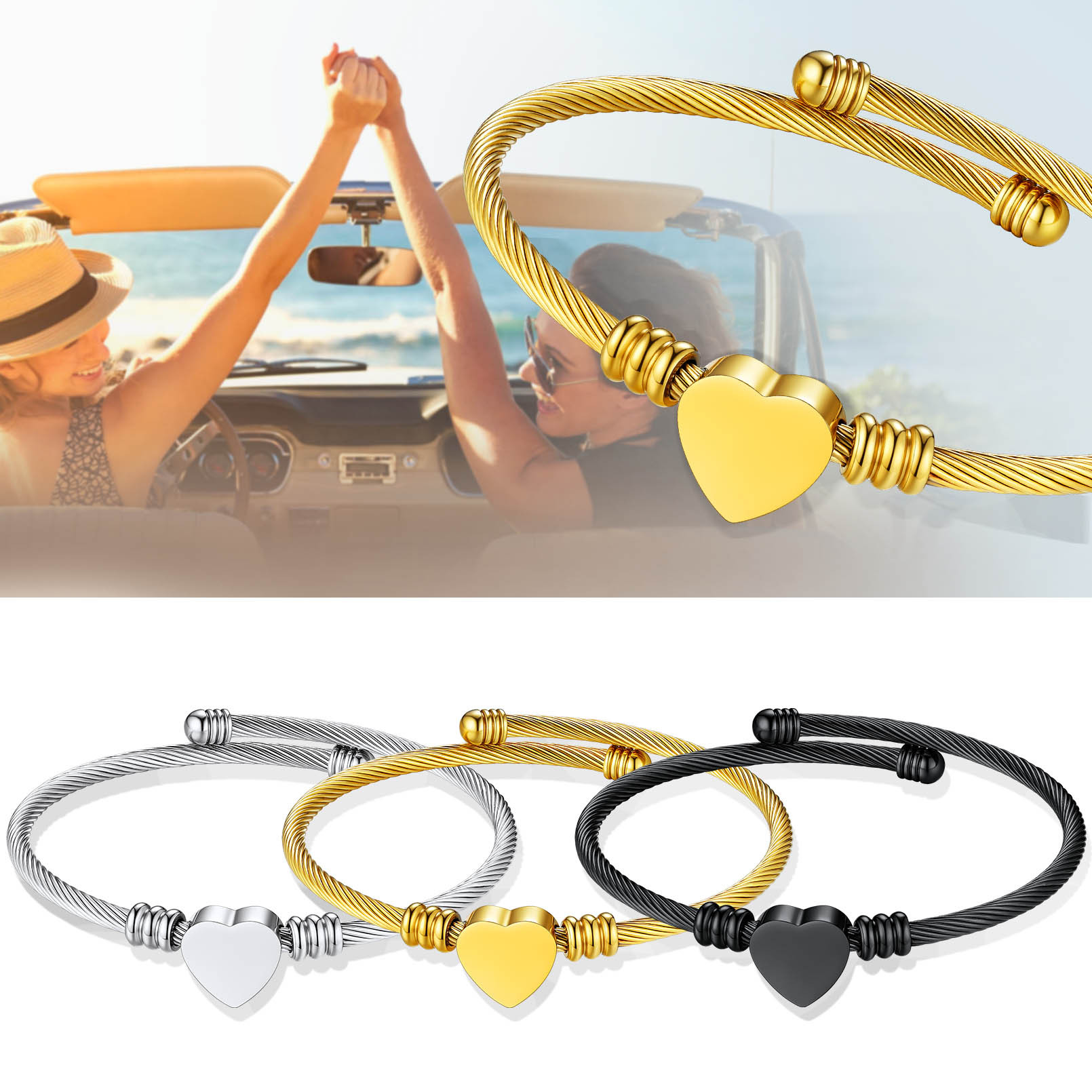 Bracelet Manchette Personnalisé avec Nom Gravé pour Femme Modèle