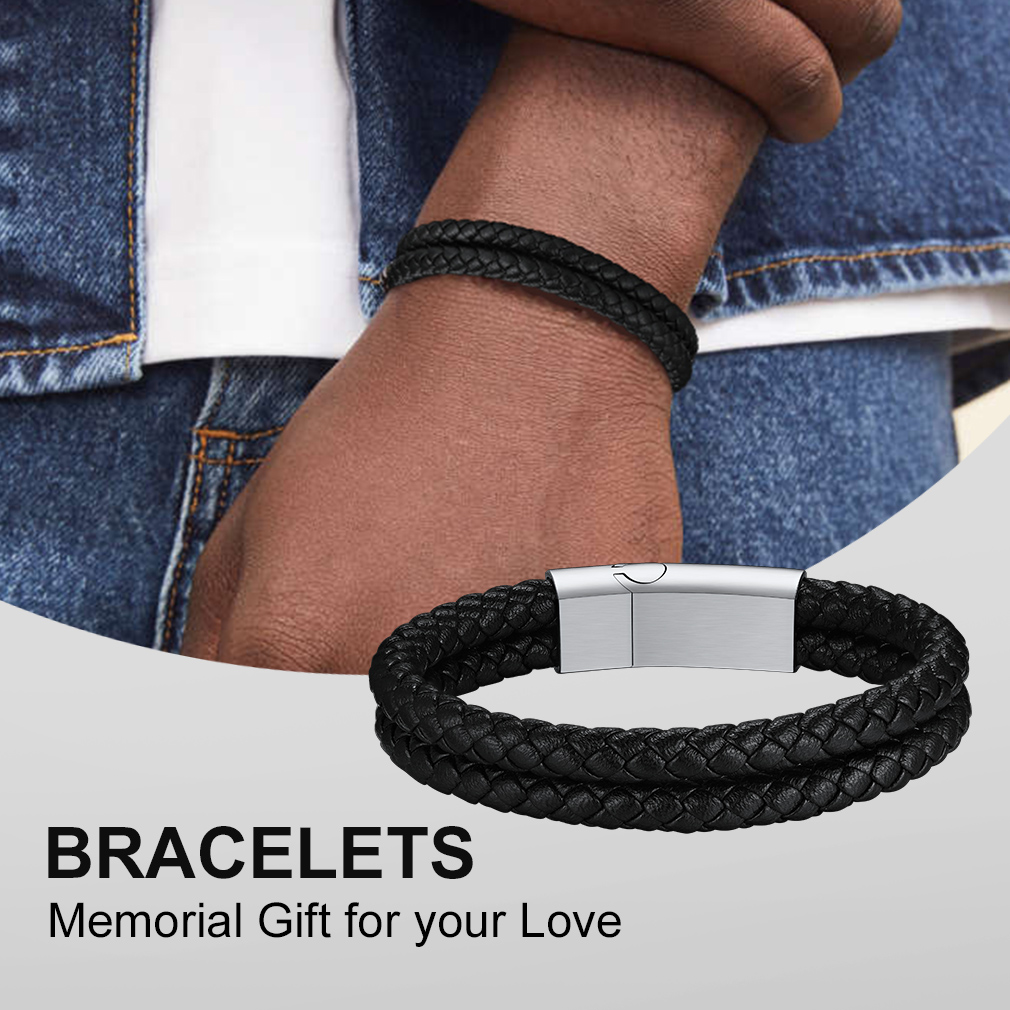 Bracelet en Cuir Double Personnalisé pour Homme